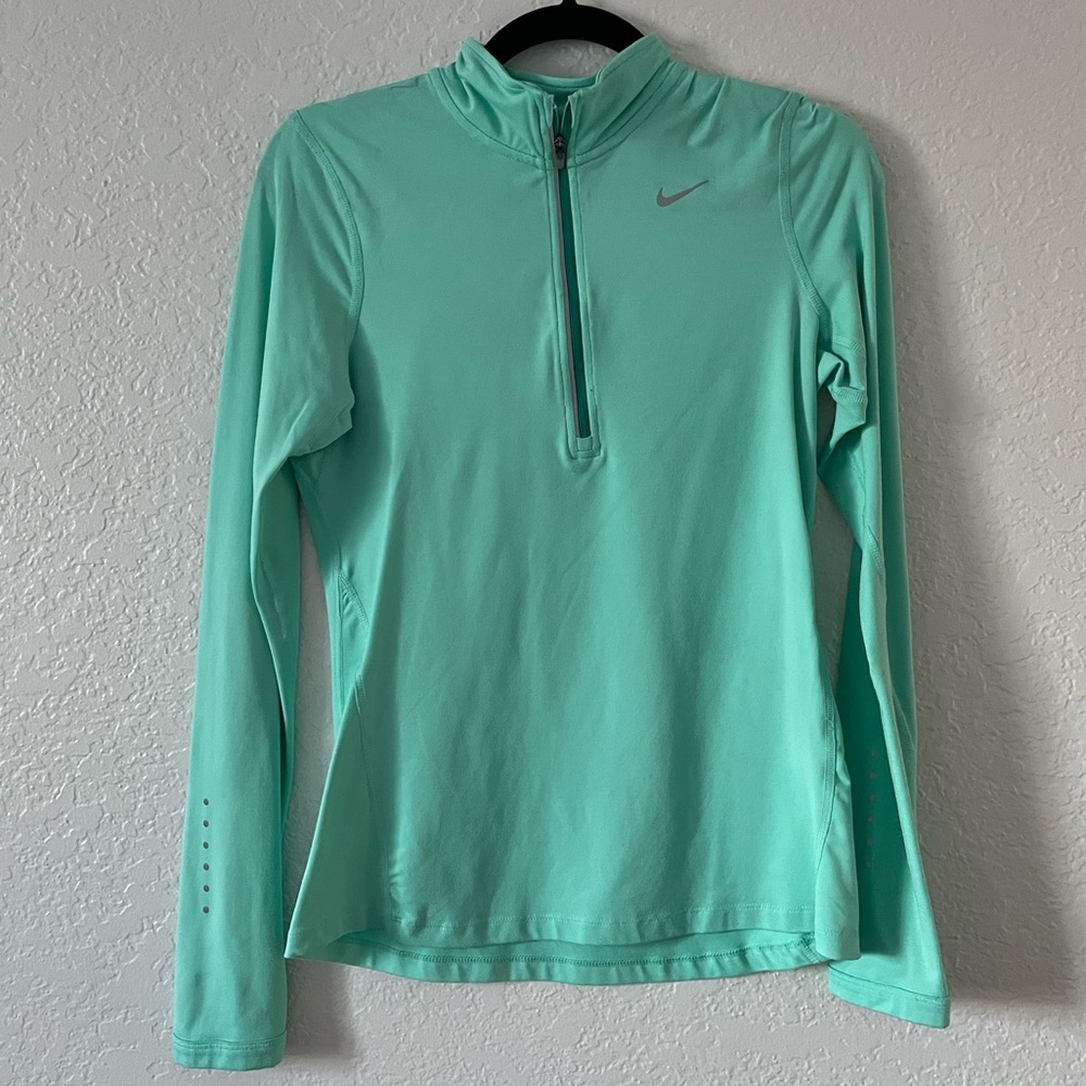 Teal Nike Dri Fit Long Sleeve Quarter Zip